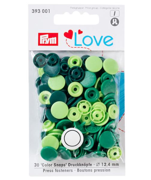 Prym Love Druckknöpfe "Color Snaps" Grün - Ø 12,4 mm - 30 Stück